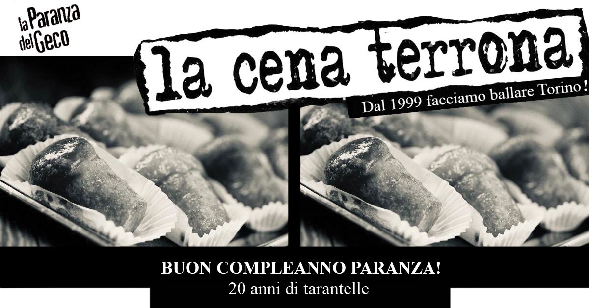 Venerdì 13 Dicembre – La cena terrona: La Paranza del Geco compie 20 anni!